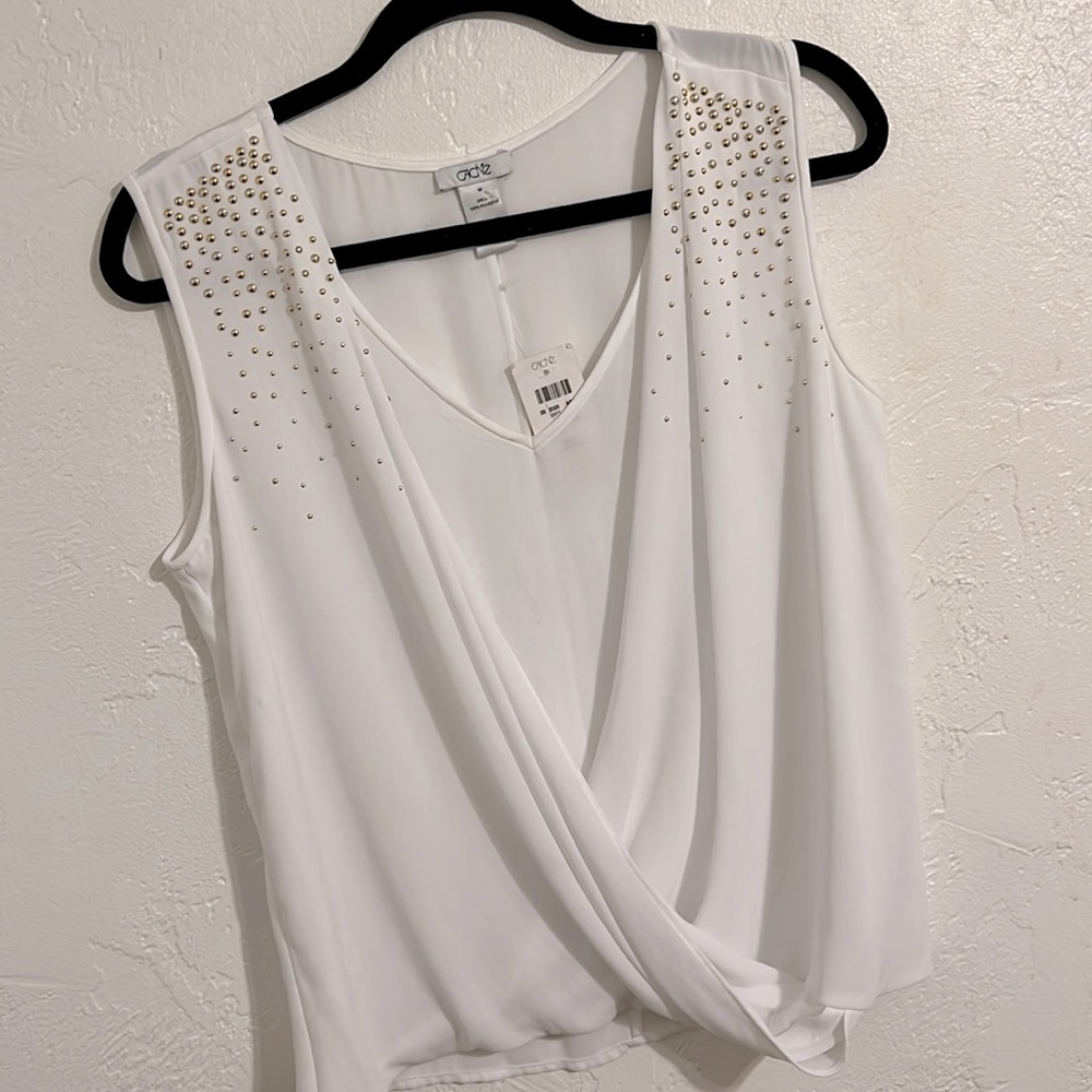 Cache White Top Blouse